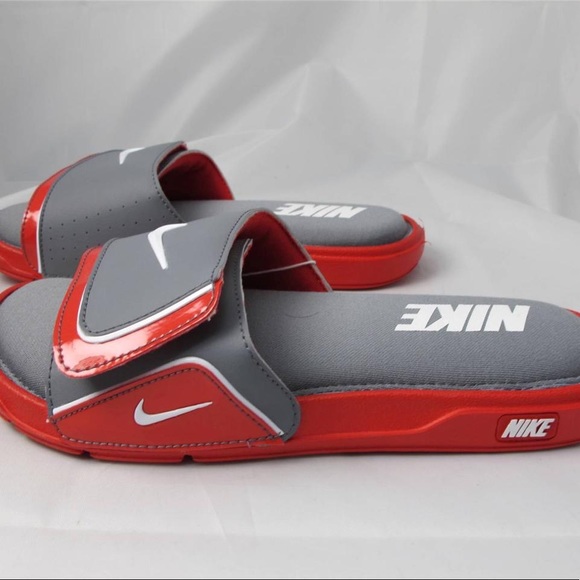 ISO Nike Comfort Slide 2 Grey and Red - Picture 1 of 1